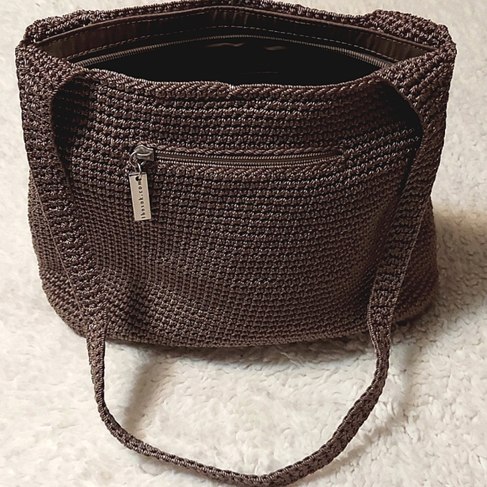 The Sak, Casual Woven Handbag in Light Brown, Minimalist